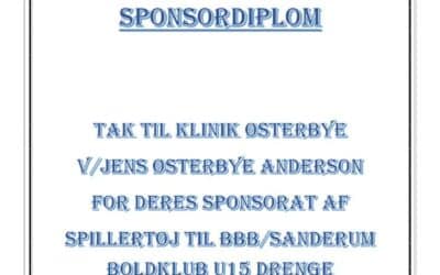 Klinik Østerbye støtter lokale unge fodboldspillere
